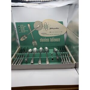 Vintage J C Pennys Stainless Tableware Set Sphere Pattern Missing‎ Forks